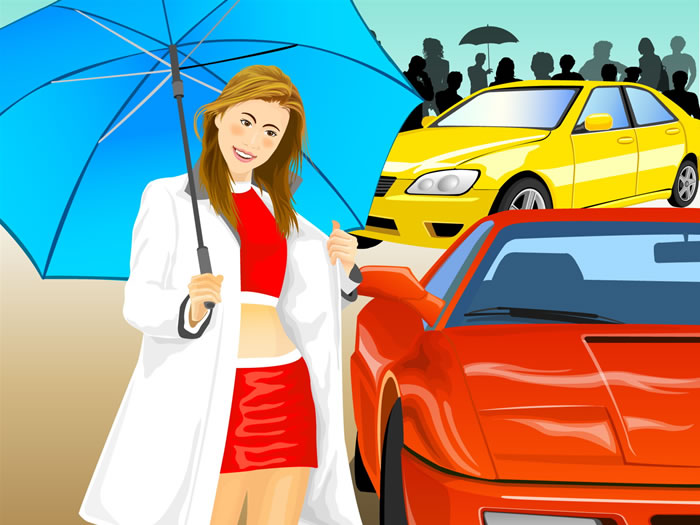 ����ʱ�в廭��Ů��ֽ����