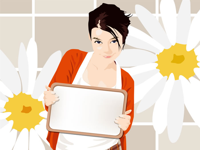 ������Ůʱ�в廭��ֽ����