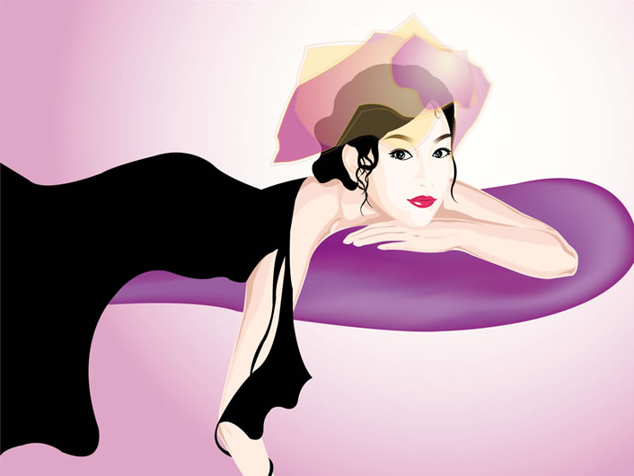 ������Ůʱ�в廭��ֽ����