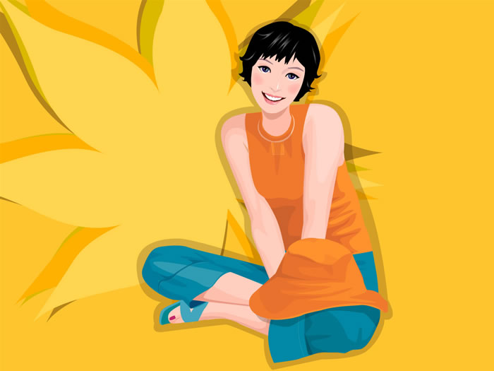 ����OL��Ůʱ�б�ֽ�廭����