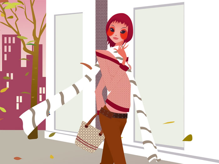 ����OL��Ůʱ�б�ֽ�廭����