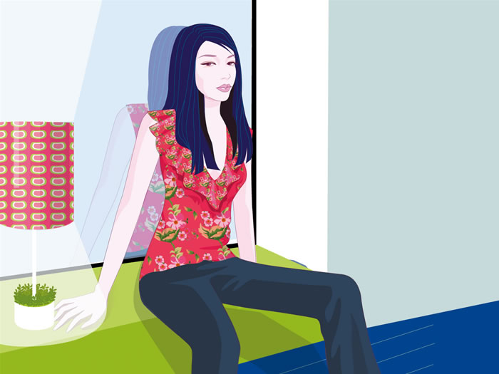 ����OL��Ůʱ�б�ֽ�廭����