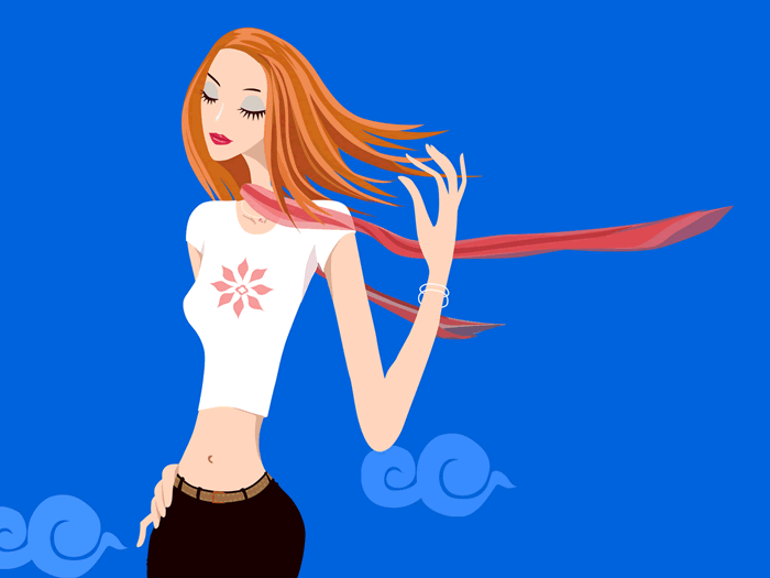 ������Ů�廭��ֽ